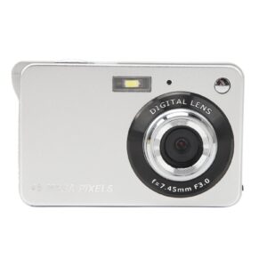 compact camera, 2.7 inch tft screen automatic light sensitization digital camera silver 48mp for vlogging