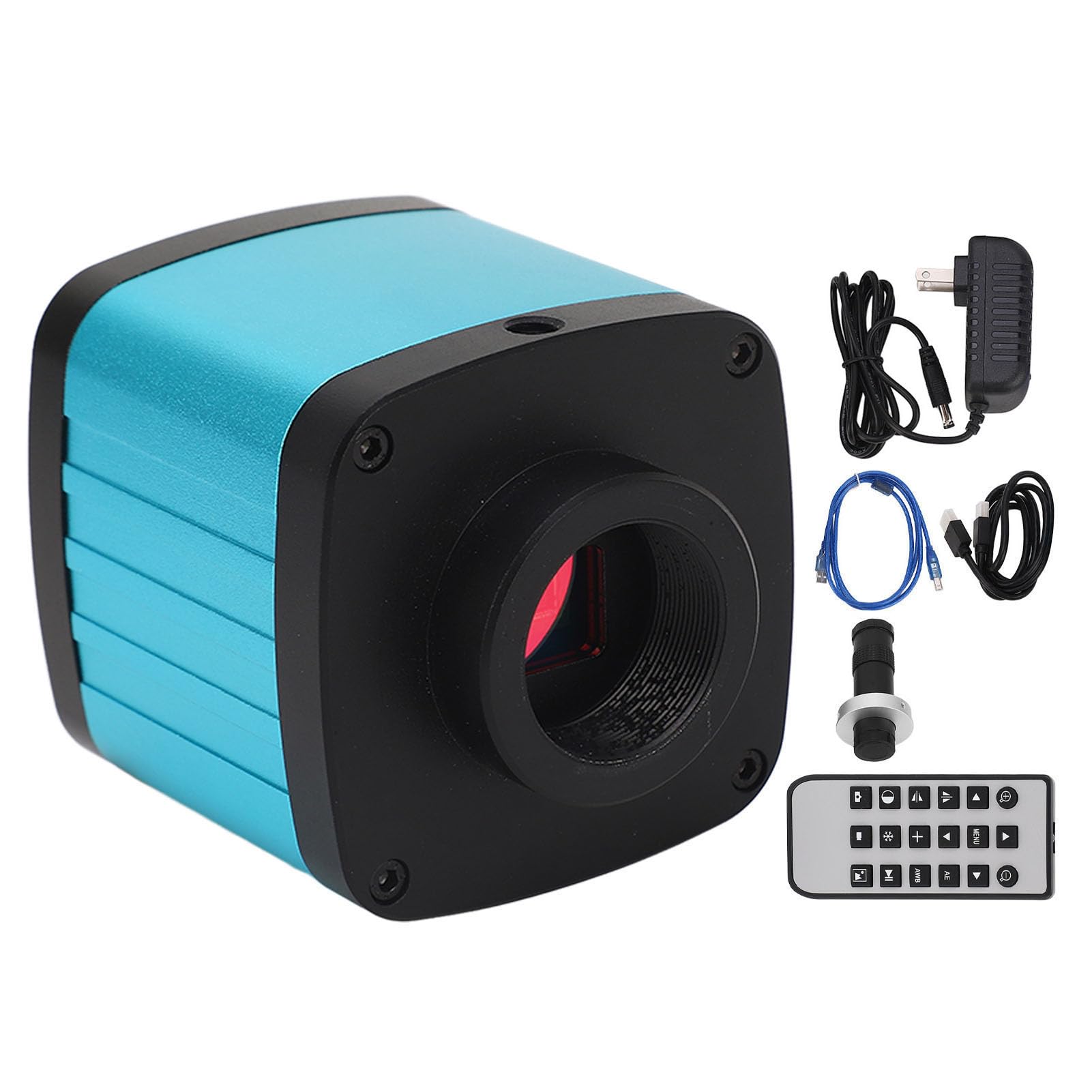 HD Microscope Camera, 4K Video 100‑240VAC Industrial Microscope Camera Lightweight 1080P 130X Aluminum Alloy for Home (US Plug)