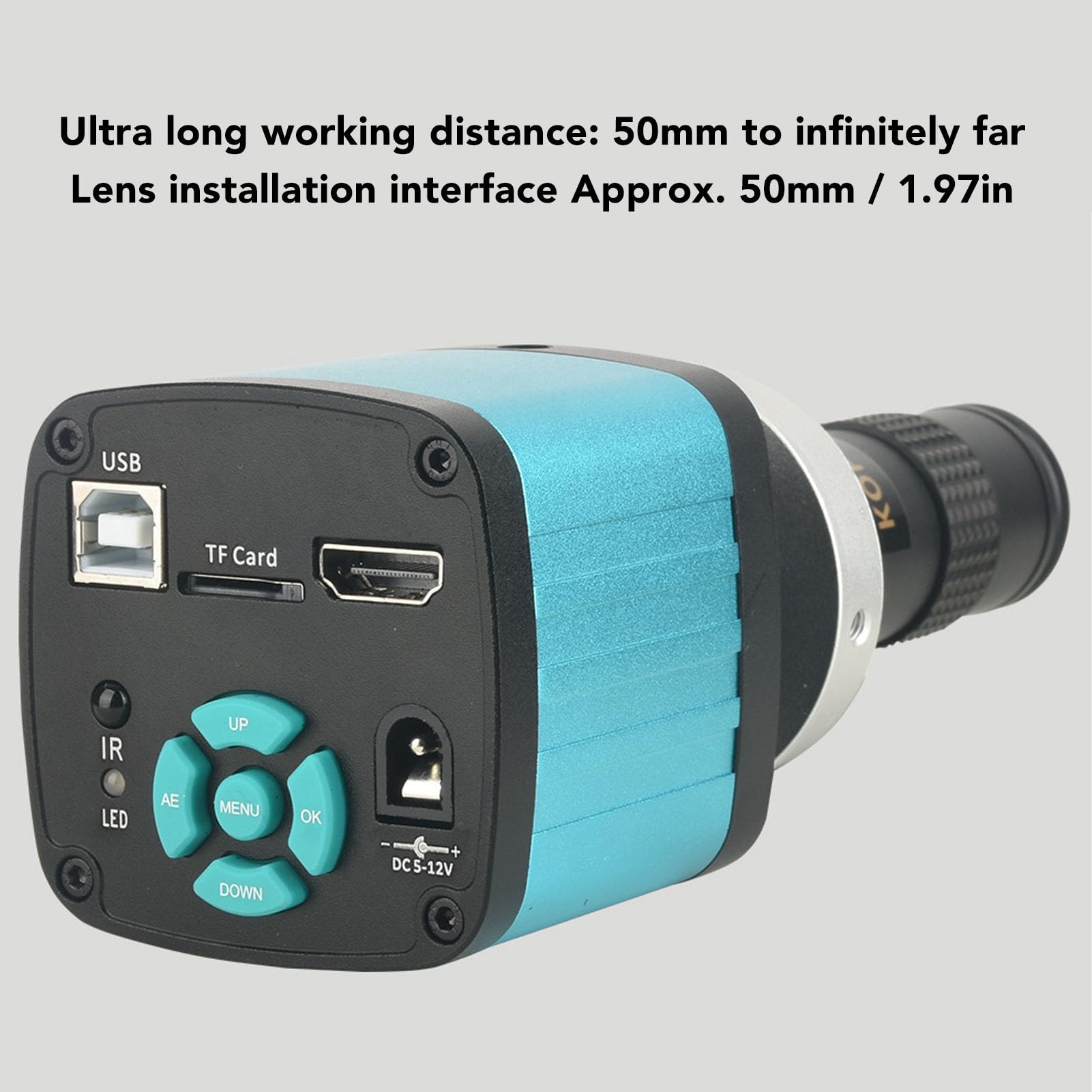 HD Microscope Camera, 4K Video 100‑240VAC Industrial Microscope Camera Lightweight 1080P 130X Aluminum Alloy for Home (US Plug)