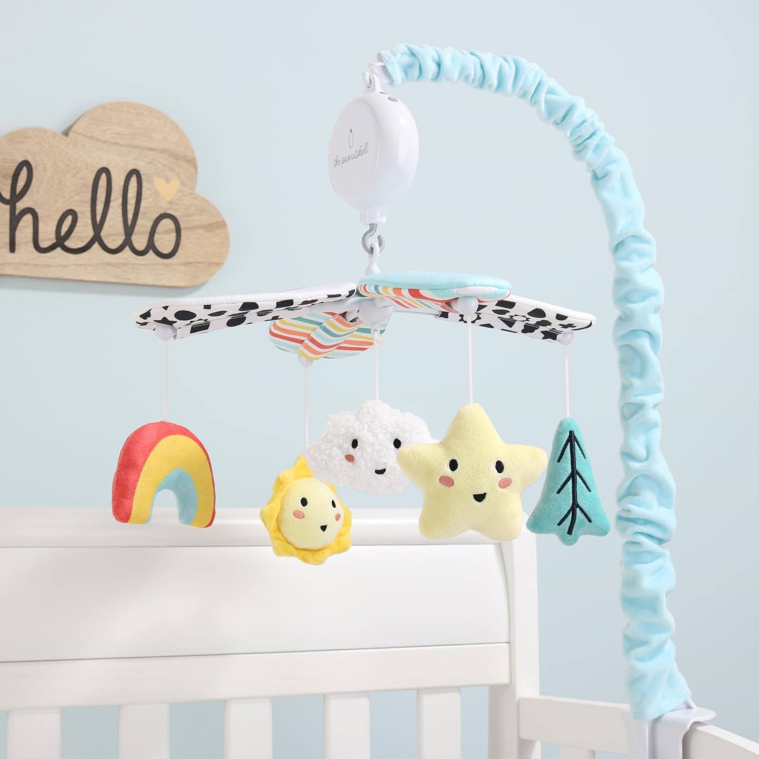 The Peanutshell Crib Mobile for Boys or Girls, Unicorn, Stars, Rainbow, Montessori Inspired