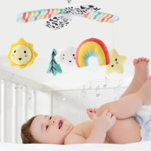 The Peanutshell Crib Mobile for Boys or Girls, Unicorn, Stars, Rainbow, Montessori Inspired