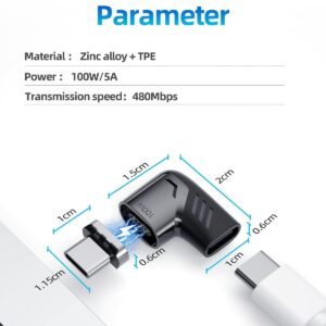 BoxWave Adapter Compatible with Innioasis G1 - MagnetoSnap PD Angle Adapter, Magnetic PD Angle Charging Adapter Device Saver - Metallic Silver