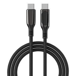 BoxWave Cable Compatible with Innioasis G1 - PowerDisplay PD Cable (6ft) - USB-C to USB-C (100W), LED Display 6 Foot PD Braided Nylon Cable - Jet Black