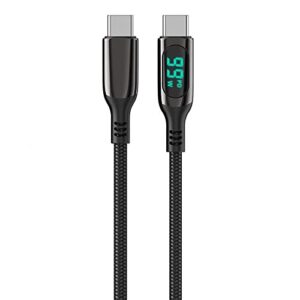 BoxWave Cable Compatible with Innioasis G1 - PowerDisplay PD Cable (6ft) - USB-C to USB-C (100W), LED Display 6 Foot PD Braided Nylon Cable - Jet Black