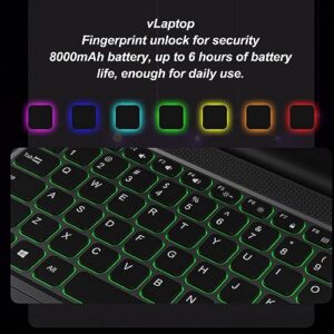 DAUZ Laptop Processor N5095 4 Cores 4 Thread Front 0.3MP Camera 100-240V 16G LPDDR4 Portable Touch Screen 7 Inch Travel (US Plug 16G+512G)