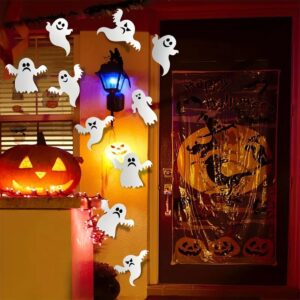 21 Pieces Halloween Ghost Wall Decor Cute Ghost Wall Stickers Reusable Halloween Decoration 3D White Small Ghost Wall Decals Supplies for Halloween Party Home Door Wall Decor Accessories DIY