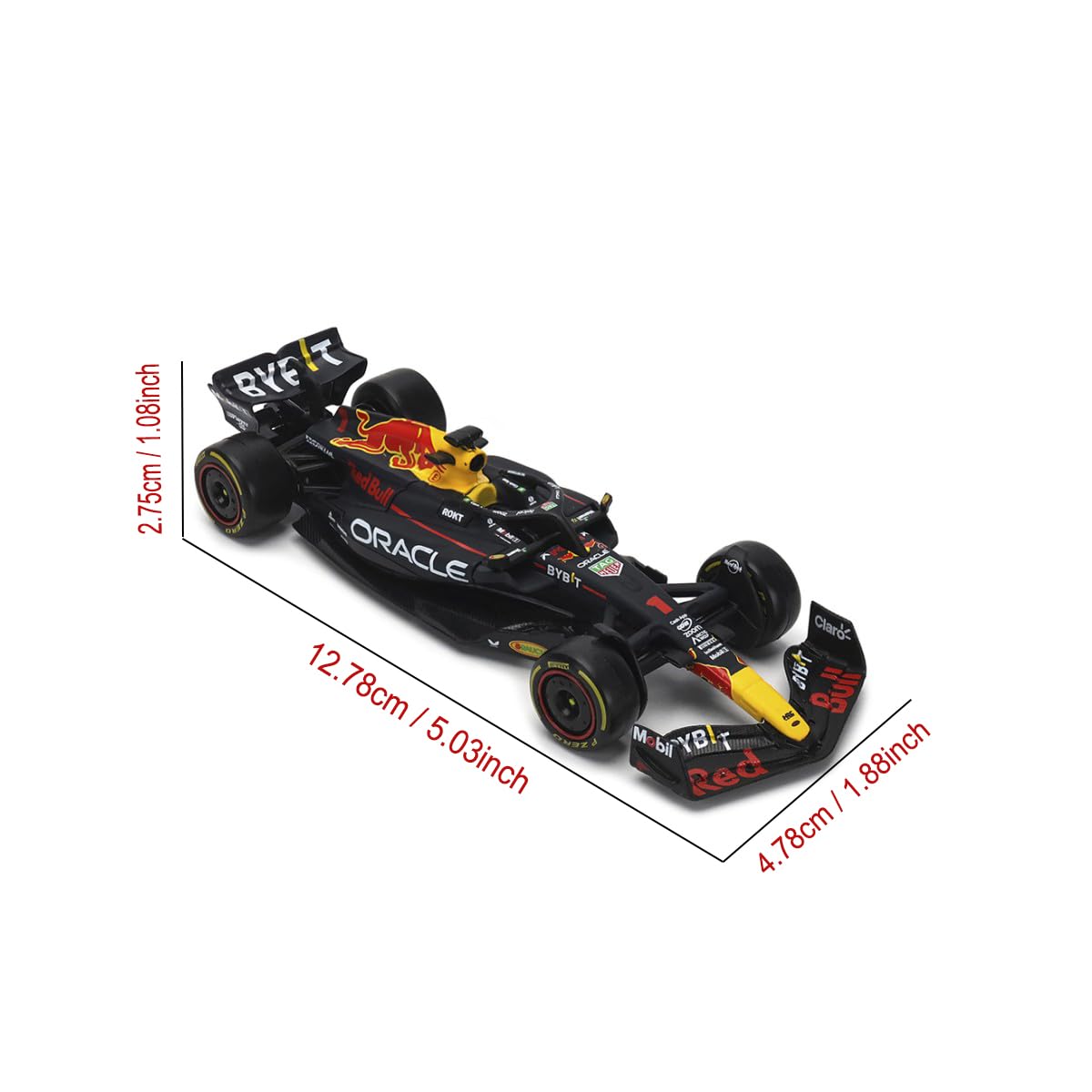 HTLNUZD Bburago 1:43 New 2023 F1Champion Racing F1RB19#1 Alloy Car Formula 1/43 NO.1 Verstappen for Red Bull Die cast Model Collection Gift (Color Box Version RB19#1)