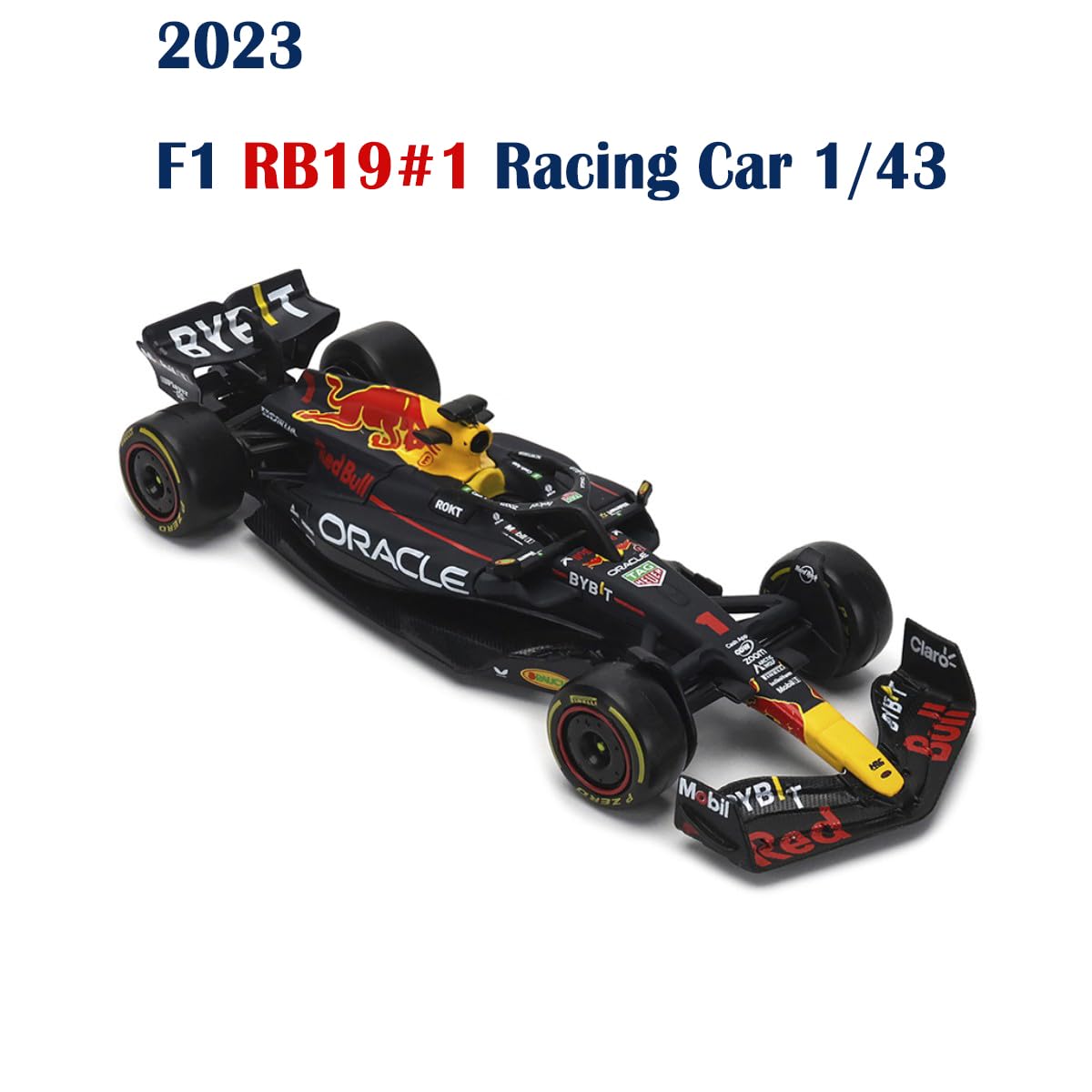 HTLNUZD Bburago 1:43 New 2023 F1Champion Racing F1RB19#1 Alloy Car Formula 1/43 NO.1 Verstappen for Red Bull Die cast Model Collection Gift (Color Box Version RB19#1)