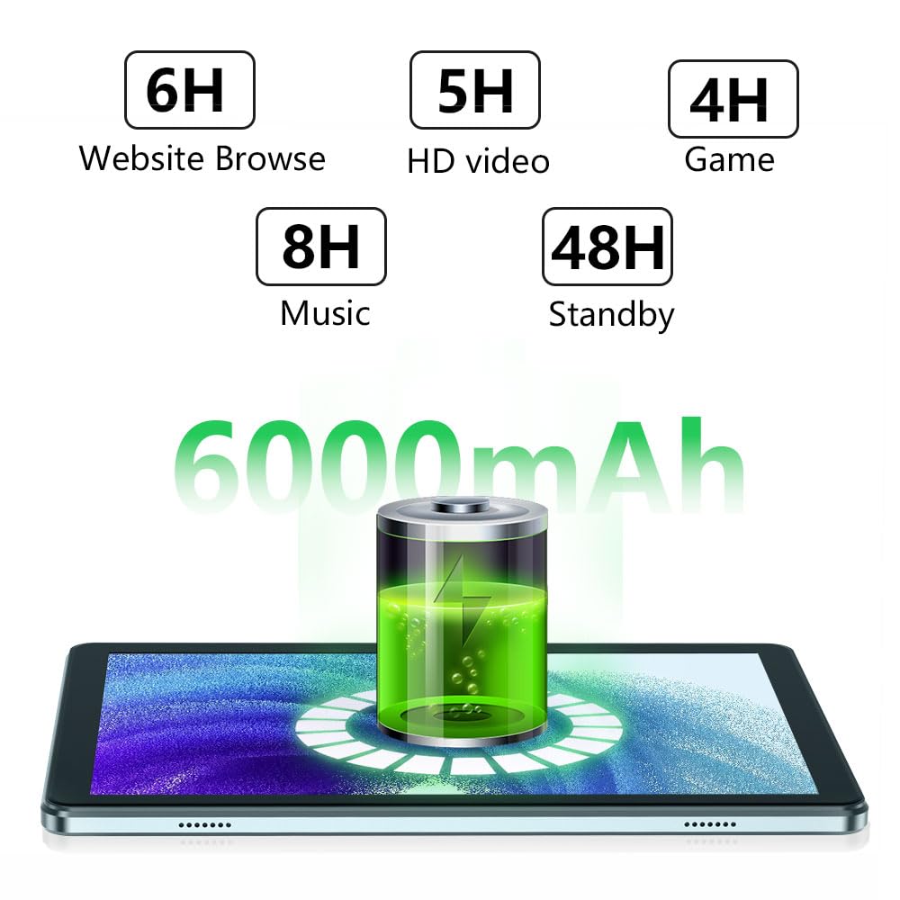 JUNINK 10 inch Tablet Android 13 Tablets, 8GB (4+4) RAM 128GB ROM 1TB Expand, 1280x800 IPS HD Screen, Quad Core Processor, WIFI6, Dual Camera, 6000mAh, BT, Tablet (4)