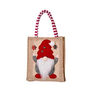 christmas decorations linen gift bag children's handbag candy bag bag tree christmas pendant home decoration large ball hanging (a, one size)