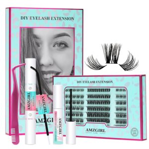 lash extension kit 144pcs eyelash clusters individual lashes extensions kits with cluster lashes wispy,lash bond and seal,eyelashes remover and applicator(asa,c-mix8-16mm kit)