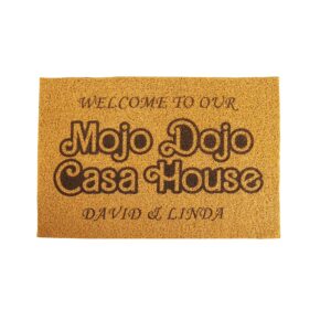 mojo dojo casa house doormat, custom monogram welcome doormat for front door/garden/front porch, outdoor welcome door mat personalized rugs floor mats for home decor new home gift