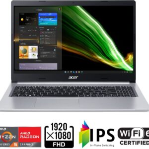 acer Aspire 5 A515 Laptop 2022-15.6" 1920x1800 AMD Radeon Graphics - AMD Ryzen 5 5500U 6 Cores - 16GB DDR4 512GB NVMe SSD - Backlit Keyboard Wi-Fi 6- Win11 TLG 32GB USB - Pure Silver