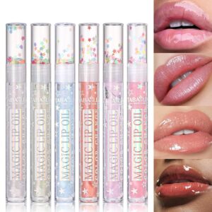 petansy shimmery glitter lip gloss 6 colors liquid lipstick set plumping lip oil | syrupy gloss | long lasting | moisturizing| high shine | lip glow set (6 colors/set)