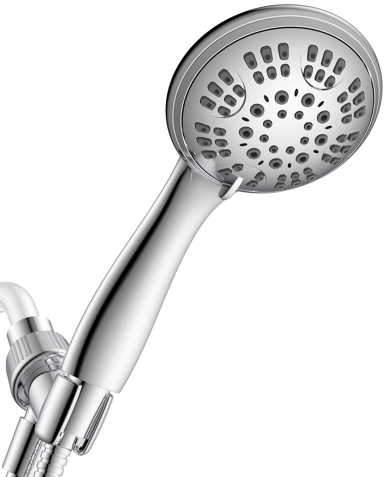 High Pressure Shower Heads with Handheld 6 Spray Settings Detachable Shower Head Set with Extra Long Hose 60 Inches Multi Angle Adjustable Brass Swivel Ball Bracket for Low Water Pressure