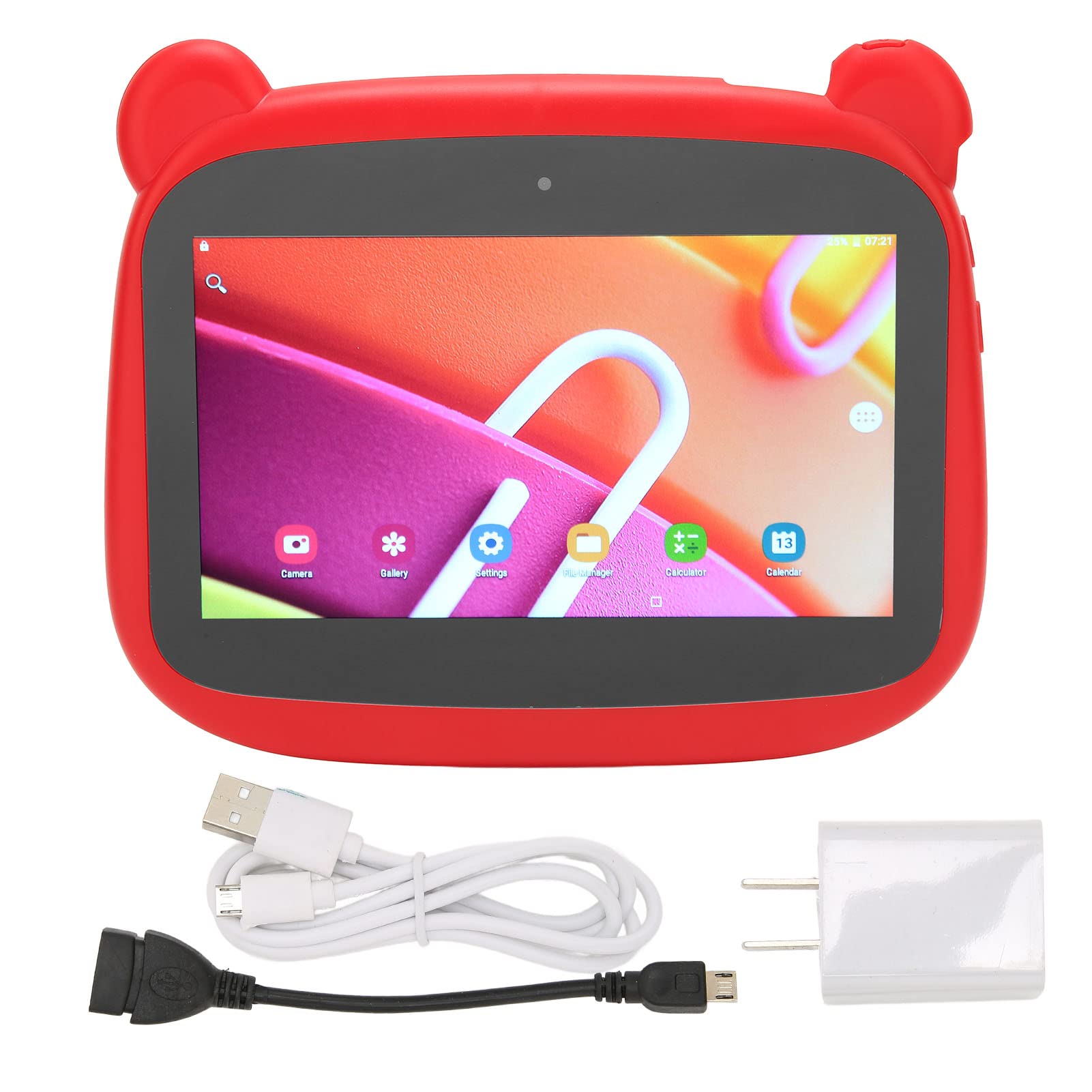 Kids Tablet for 10, 7 Inch IPS HD Screen,2GB RAM 32GB ROM, Octa Core Processor, 5G WiFi Tablet PC 5000mah Little Bear Shaped (US Plug)