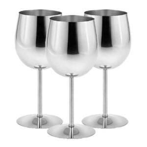 bujiatang 3pcs stainless steel red wine glasses unbreakable white wine cocktail glass metal drink glass 240ml stainless steel wine glass