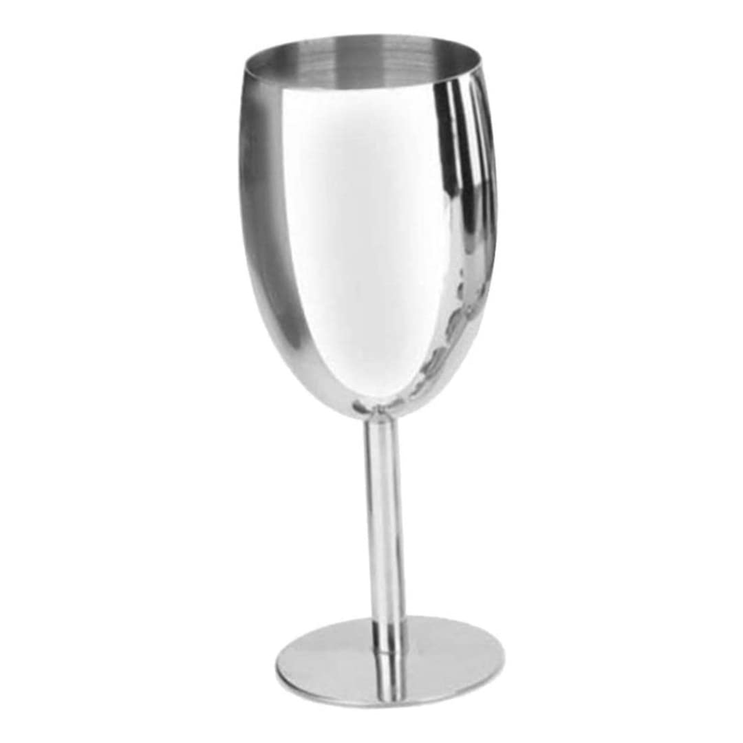 BUJIATANG 3pcs Stainless Steel Red Wine Glasses Unbreakable White Wine Cocktail Glass Metal Drink Glass 240ml Stainless Steel Wine Glass