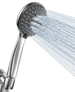 rainvista high pressure handheld shower head, 5 functions high flow shower head with handheld powerful spray shower head for improving water pressure even at low pressure