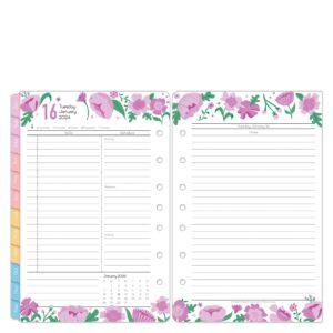 franklincovey - flora two page per day ring-bound planner (classic, jan 2024 - dec 2024)