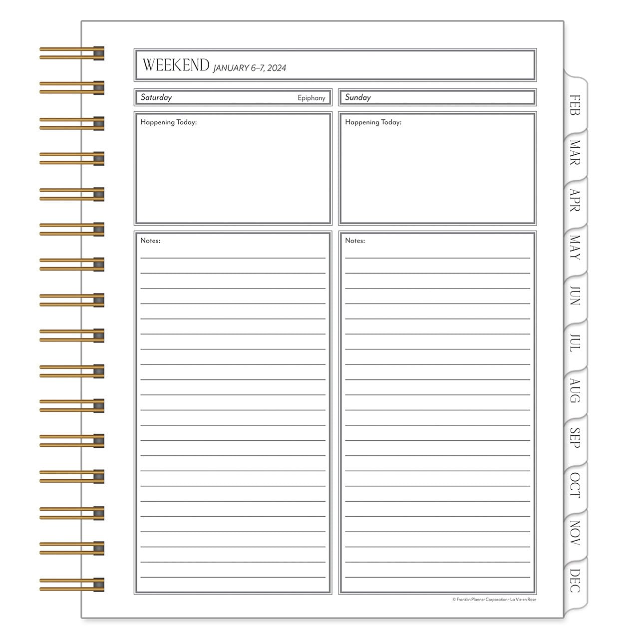 FranklinCovey - La Vie en Rose One Page Per Day Wire-Bound Planner (Jan 2024 - Dec 2024)