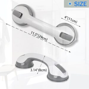 Shower Handle 12 inch, Grab Bars for Bathtubs and Showers (2 Pack), with Strong Hold Suction Cup Handle, Bathroom Grab Bar for Seniors, Safety Bars for Shower Bench
