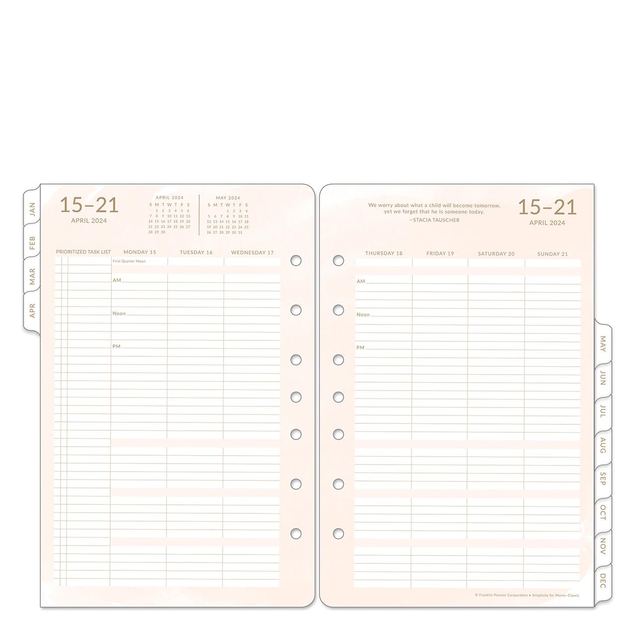 FranklinCovey - Simplicity for Moms Weekly Ring-Bound Planner (Classic, Jan 2024 - Dec 2024)