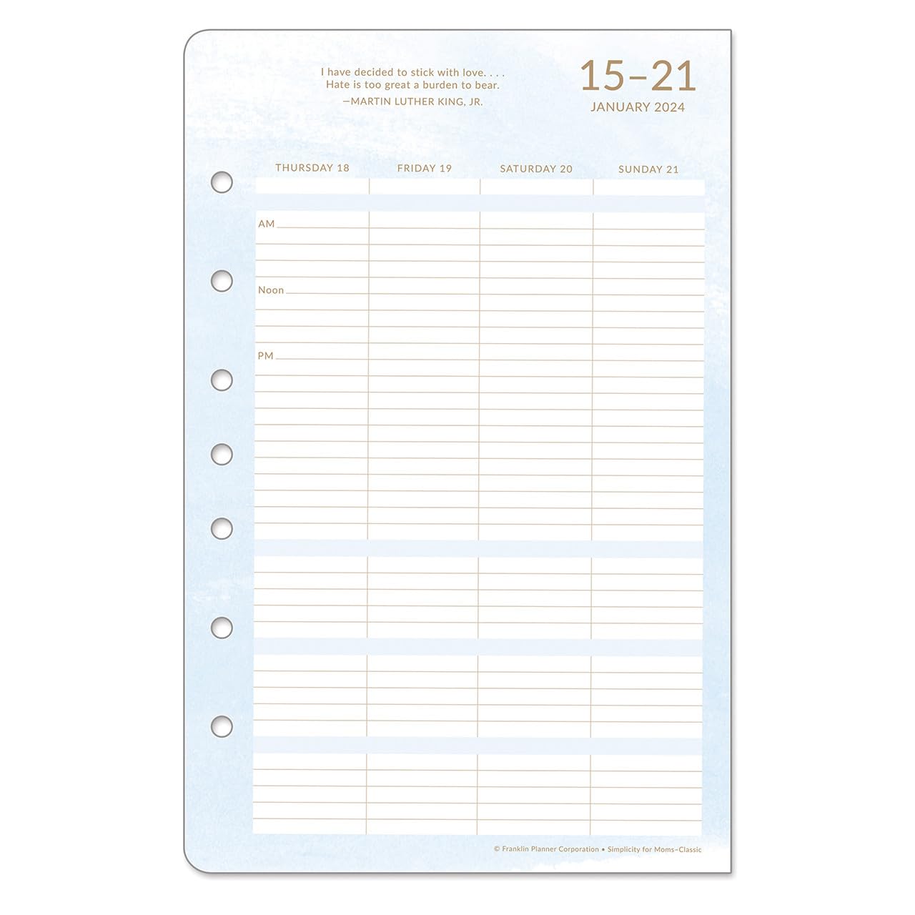 FranklinCovey - Simplicity for Moms Weekly Ring-Bound Planner (Classic, Jan 2024 - Dec 2024)