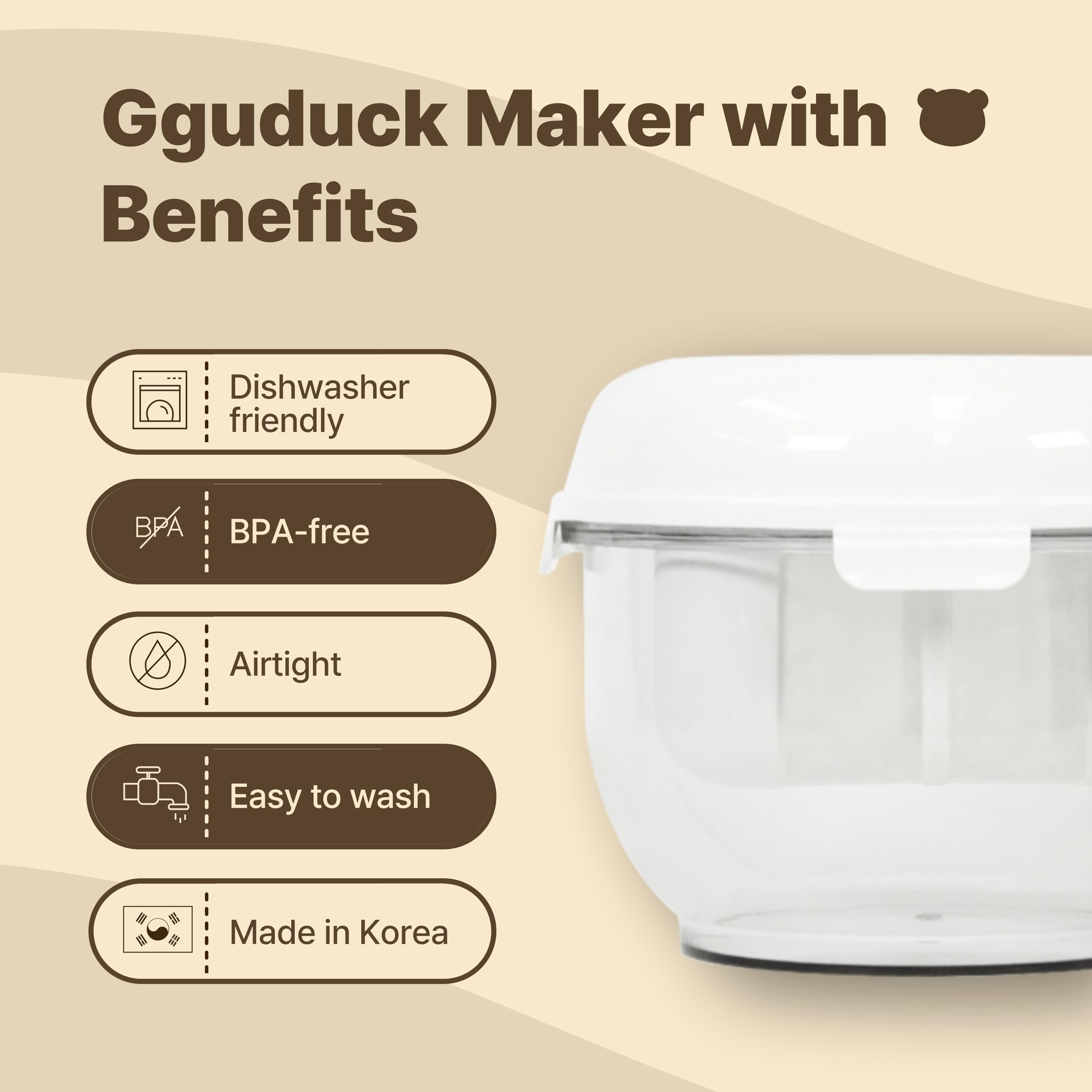 [Bear Greeks] Gguduck Maker 1.7L, Whey Strainer 1.7Qt, Greek yogurt maker, Whey Separator
