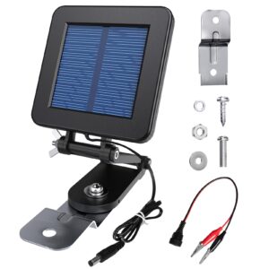 6v solar panel for deer feeder, efficient solar panel charger w/adjustable mounting bracket & alligator clips, 6v solar panel compatible with game feeder timer & 6v rechargeable batteries