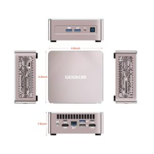 GEEKOM A5 Mini PC, AMD Ryzen 7 5800H(8C/16T, up to 4.4GHz), 32GB DDR4&512GB M.2 PCIe NVMe SSD, Vega 8 Graphics, Windows 11 Pro Desktop Computer Support 8K UHD/Wi-Fi 6/Bluetooth 5.2/USB 3.2
