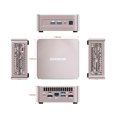 GEEKOM A5 Mini PC, AMD Ryzen 7 5800H(8C/16T, up to 4.4GHz), 32GB DDR4&512GB M.2 PCIe NVMe SSD, Vega 8 Graphics, Windows 11 Pro Desktop Computer Support 8K UHD/Wi-Fi 6/Bluetooth 5.2/USB 3.2
