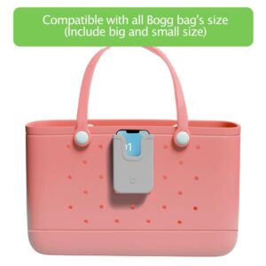 EASYDOG Silicone Phone Holder Compatible with Bogg Bag, Soft Silicone Charm Insert Accessories and Attachment for Bogg Beach Bags, Generic & Portable Size Fits for iPhone and Android Phones-Grey