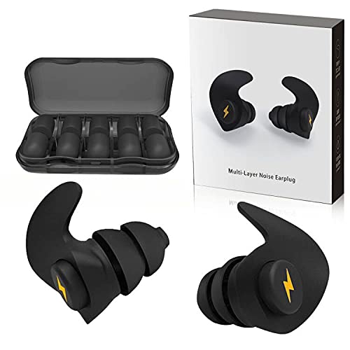 Ear Plugs for Sleeping Noise Cancelling,6 Pairs Comfortable Silicone Sound Blocking Earplugs, Reusable Washable Earplugs for Sleeping, Work, Study, Snoring,Concerts and Hearing Protection