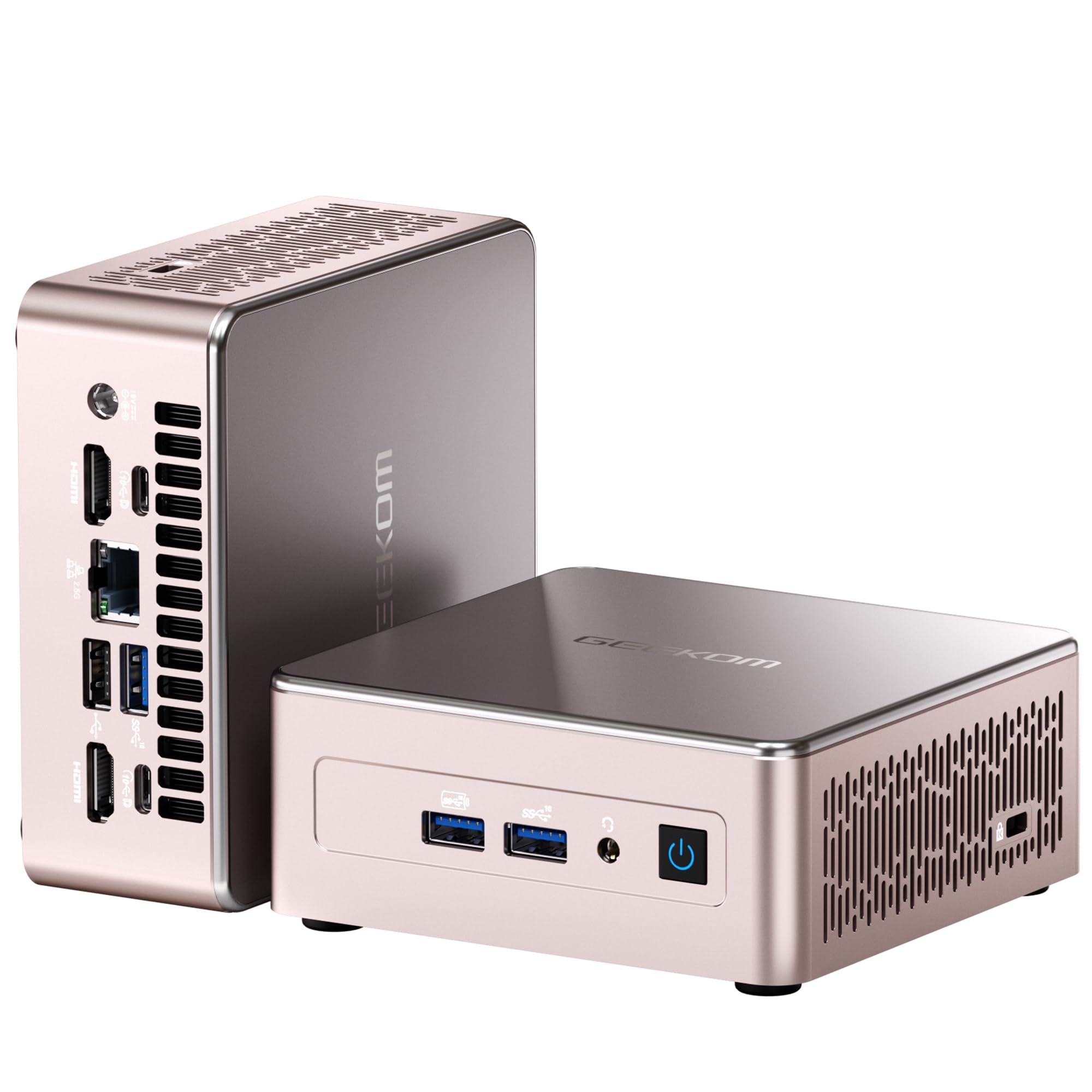 GEEKOM A5 Mini PC, AMD Ryzen 7 5800H(8C/16T, up to 4.4GHz), 32GB DDR4&512GB M.2 PCIe NVMe SSD, Vega 8 Graphics, Windows 11 Pro Desktop Computer Support 8K UHD/Wi-Fi 6/Bluetooth 5.2/USB 3.2