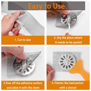 Disposable Shower Drain Hair Catcher - Cutable Shower Drain Hair Catcher, DIY Shower Drain Cover Hair Catcher for Any Length, Suitable for Bathroom, Bathtub, Kitchen (1 Pack)