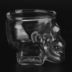 3PCS 75ML Transparent Glass Skull Shaped Wine Glass Glass Beer Beverage Container Halloween Party Decoration Vodka Whiskey Transparent Skull Glass