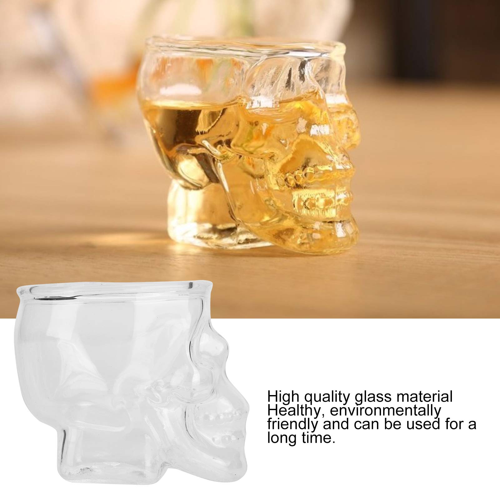 3PCS 75ML Transparent Glass Skull Shaped Wine Glass Glass Beer Beverage Container Halloween Party Decoration Vodka Whiskey Transparent Skull Glass