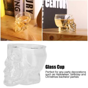 3PCS 75ML Transparent Glass Skull Shaped Wine Glass Glass Beer Beverage Container Halloween Party Decoration Vodka Whiskey Transparent Skull Glass