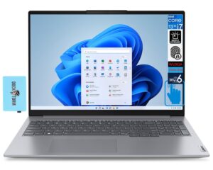 lenovo thinkbook 16 gen 6 business laptop 16.0" touchscreen ips display (10-core intel i7-1355u, 64gb ram, 1tb pcie ssd, backlit kyb, fp reader, thunderbolt 4, wifi 6, win10p) w/dockztorm hub
