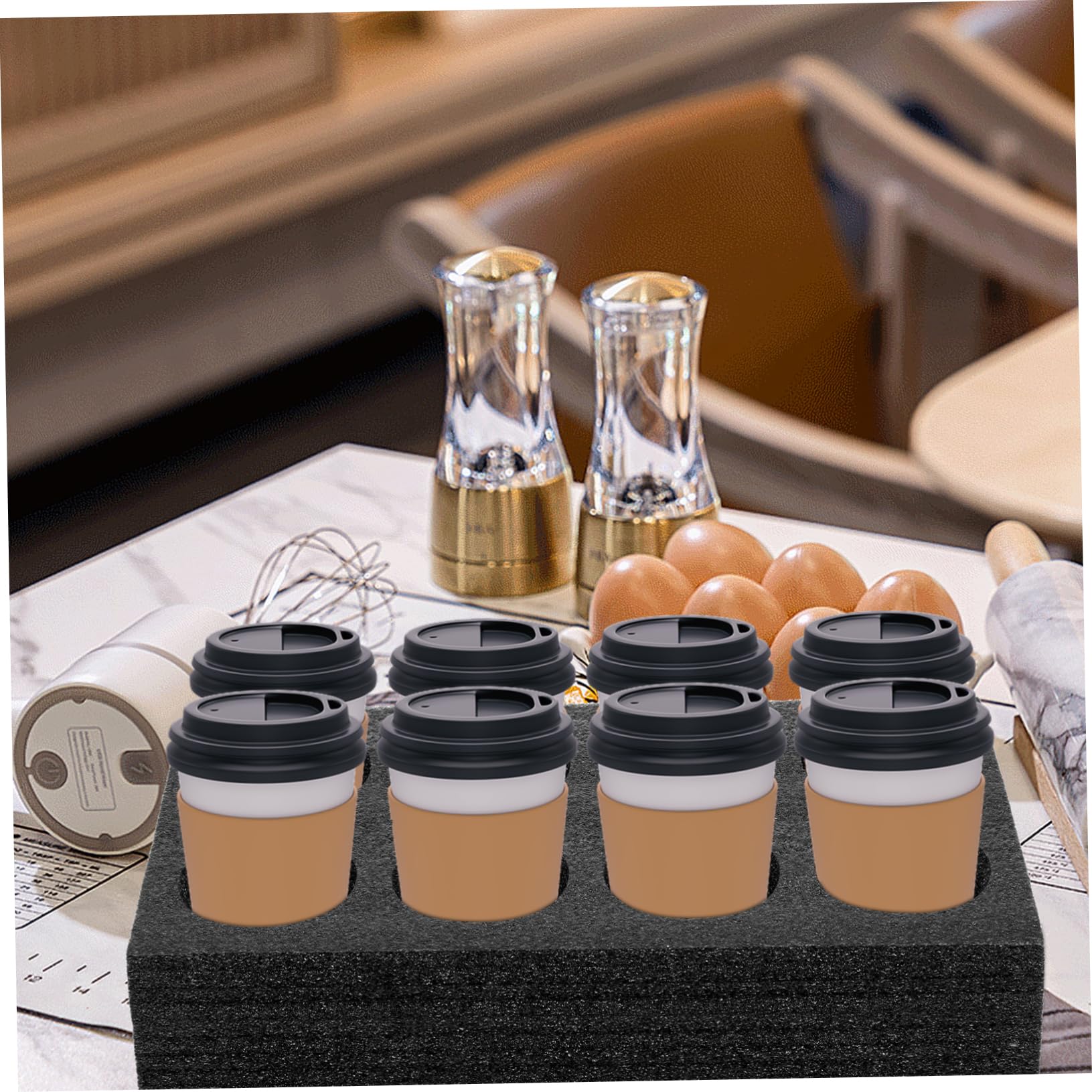 4pcs Milk Tea Cup Holder Outdoor Cup Trays Convenient Cup Holder Foam Drink Holders Reusable Drink Holder for Non-Tipping Cup Holder Take Epe with Tray Foam Stand Travel re-usable