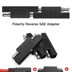 FAWETTY SAE Connector SAE to SAE Polarity Reverse Quick Disconnect Cable Plug Adapter for Solar Panel Battery Power Charger-3pcs