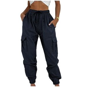 warehouse amazon warehouse deals women cargo pants combat military trousers drawstring elastic waist tapered pants baggy slacks with multiple pockets navy 2x gray pants for women