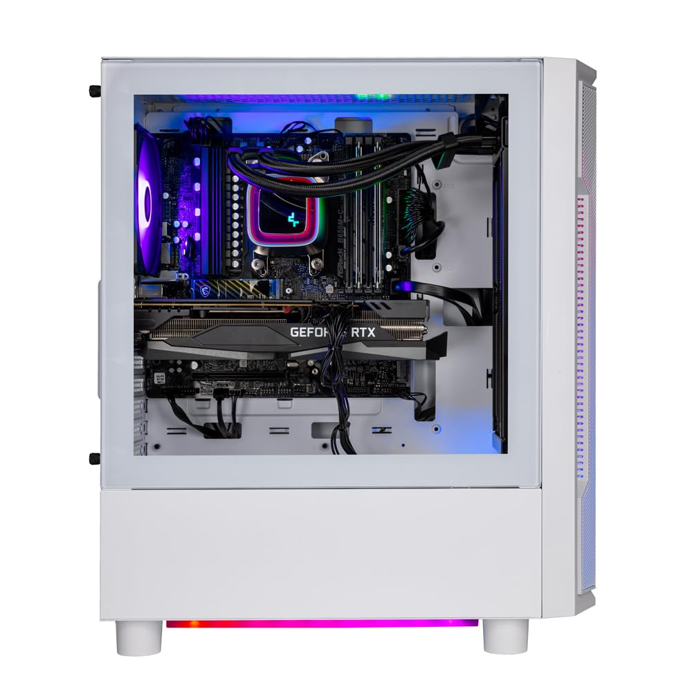 Skytech Gaming Archangel Gaming PC, Ryzen 7 5700X 3.4 GHz, RTX 4060, 1TB NVME, 16GB DDR4 RAM 3200, 600W Gold PSU Wi-Fi, Win 11 Home, RGB-Keyboard and RGB-Mouse Included