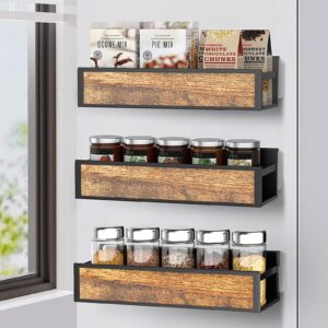 beibeiqi spice rack organizer for wall, adhesive hanging organizer -3 packs storage rack zero installation with 3 hooks for refrigerator and cabinet,microwave,camper