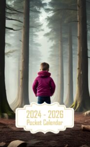 pocket calendar 2024-2026: two-year monthly planner for purse , 36 months from january 2024 to december 2026 | sad mysterious child | evil people | big dog | forest