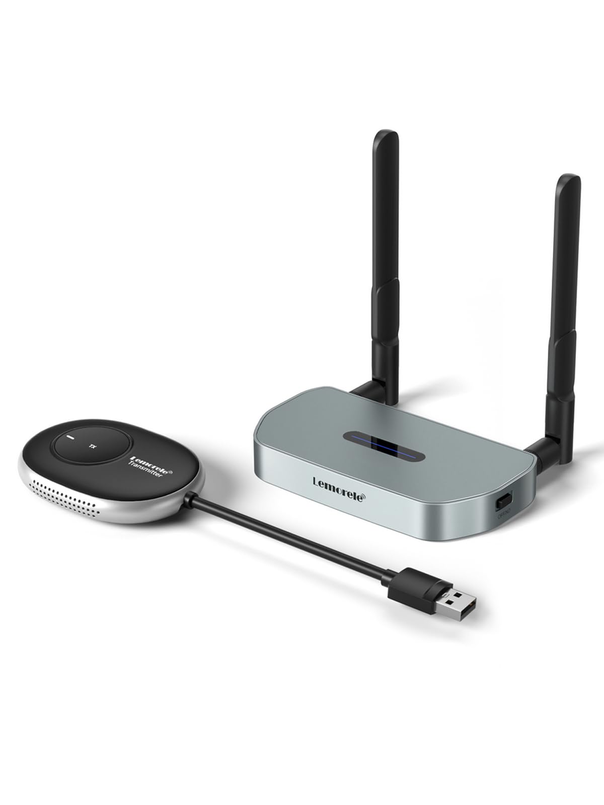 Wireless USB Transmitter and Receiver Kit, Lemorele Wireless USB Extender Transmitter, Wireless HDMI Kit Suitable for Streaming, Compatible with Windows7,8,10/MacOS10.15 and Above