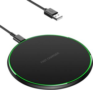 wireless charger, 15w max wireless charging pad, compatible with 14/14 plus/14 pro/14 pro max/13/12/11/x/8, s22/s20/galaxy bud, buds,and more