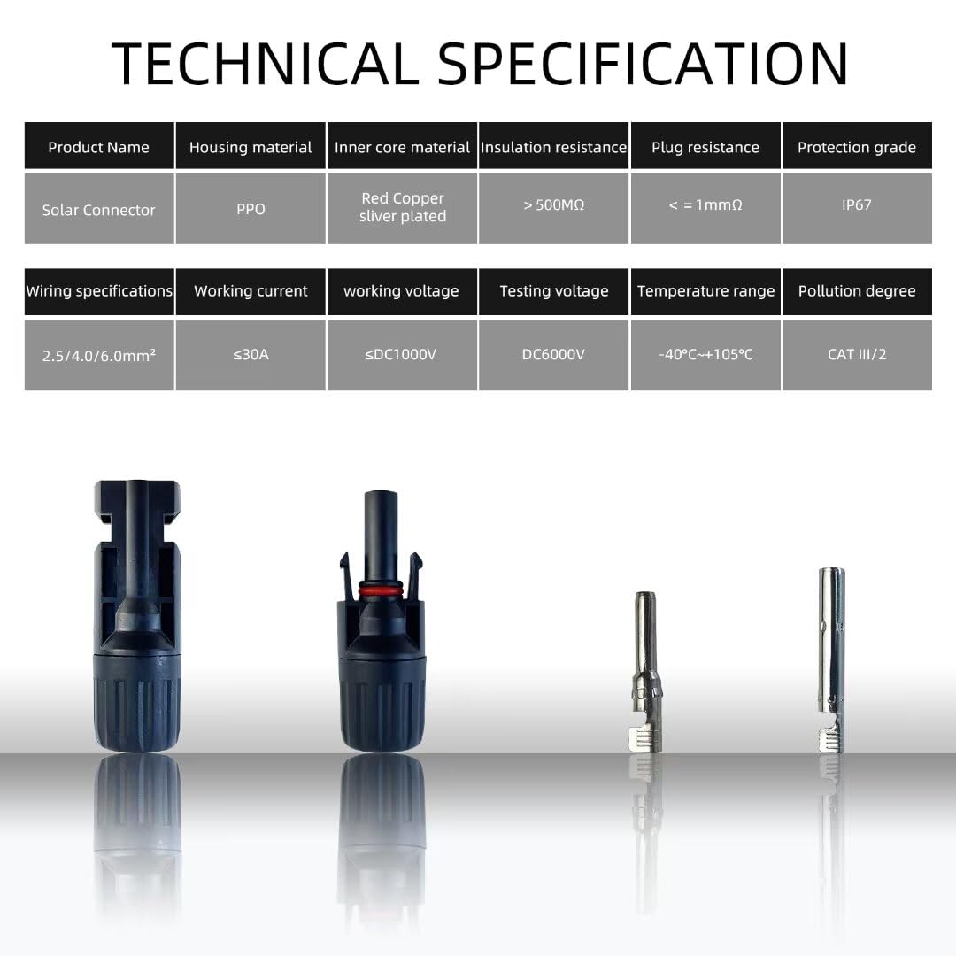ARHAIKA Solar Connector for Solar Panel Wire,20 Pairs of Solar Connectors with 2PCS Solar Spanner Wrenches