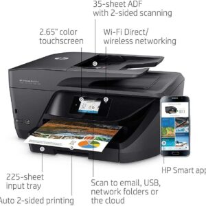 HP OfficeJet Pro 6978 All-in-One Color Inkjet Wireless Printer for Home Office, Black - Print Scan Copy Fax - 600 x 1200 dpi, 20 ppm, 35-Sheet ADF, 2.65" Touchscreen Display, Auto Duplex Printing